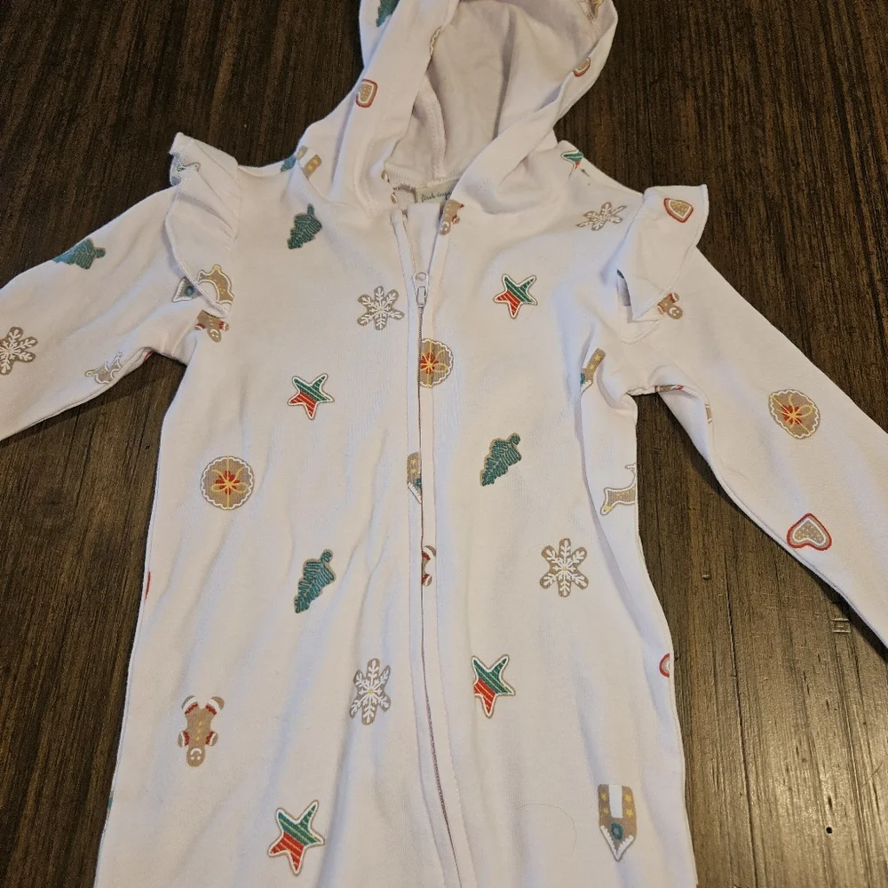 First Impressions Baby Girl Christmas Zip-Up Long Sleeve Hood Play Pink 6-9 Mont